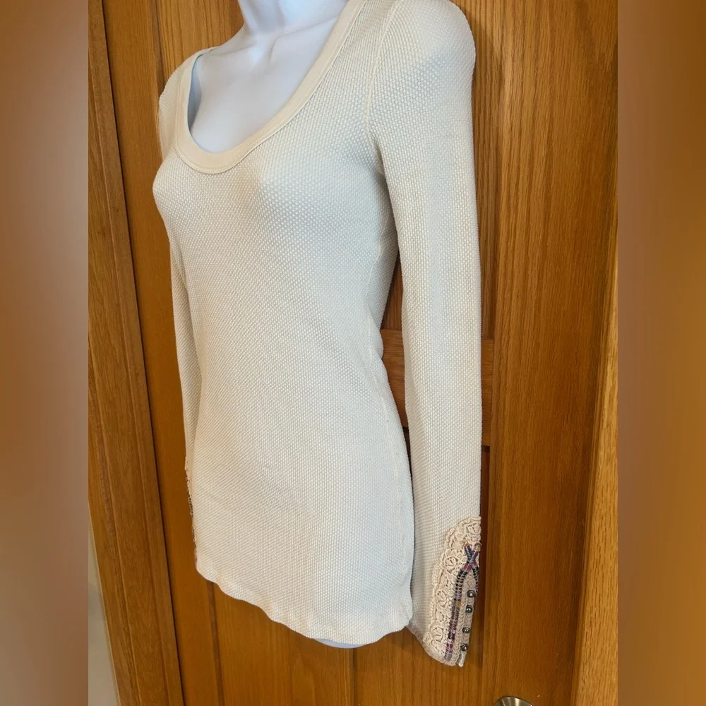 Free People Vintage Fiesta Meadow Embellished Thermal Waffle Anthropologie M